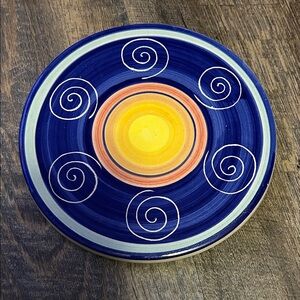 Pier 1 Handpainted Italian Swirl 7.5"‎ Trivet Hot Plate Made In Italy